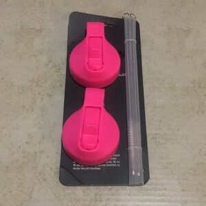 Straw Lids for Wide Mouth Bottles, 2 Straws and 2 Brushes Included